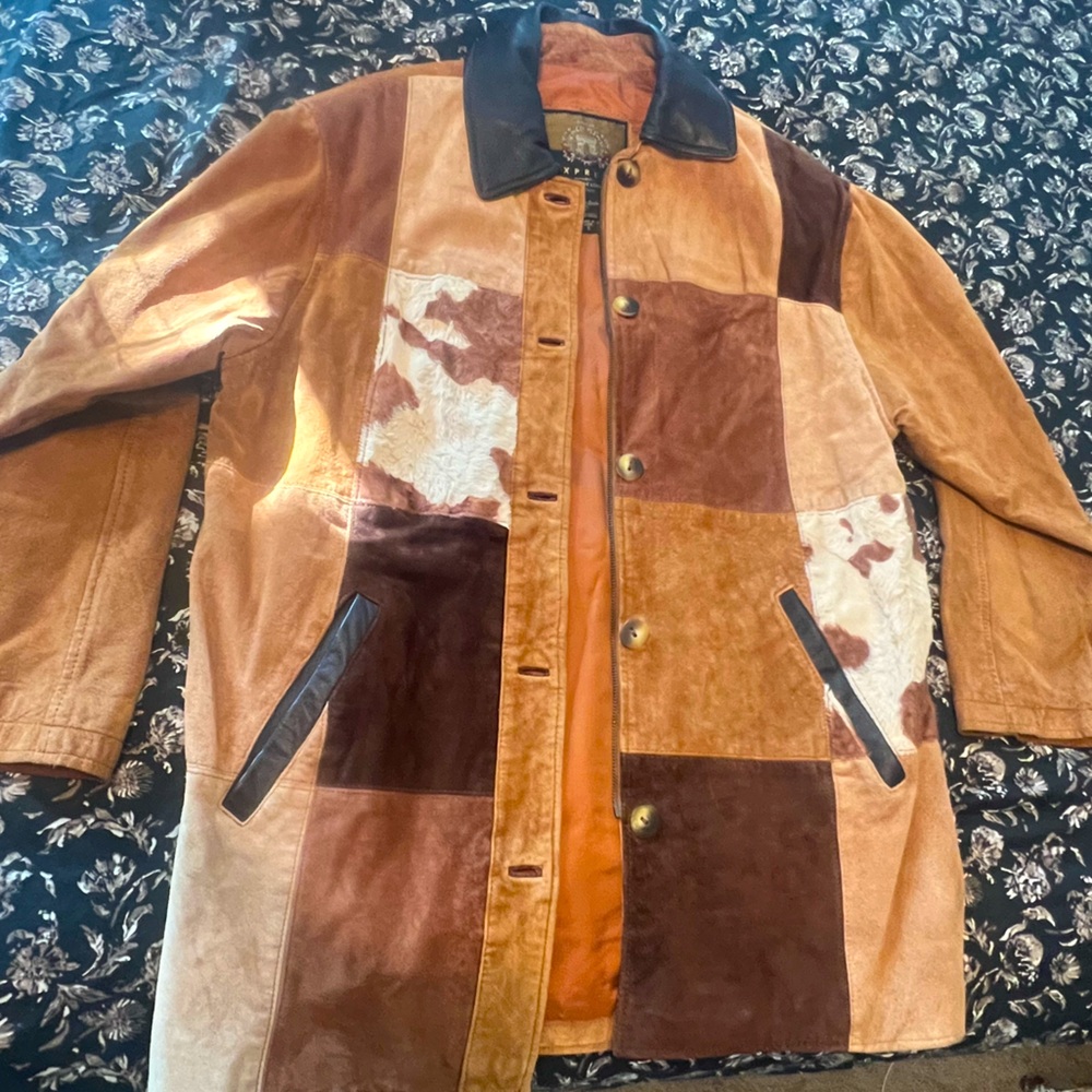 Vintage Genuine Leather Patchwork jacket by Express Avenue De L' Opera